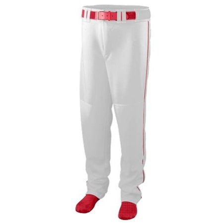 AUGUSTA MEDICAL SYSTEMS LLC Augusta 1446A Youth Series Baseball & Softball Pant With Piping; White & Red - Large 1446A_White/ Red_L